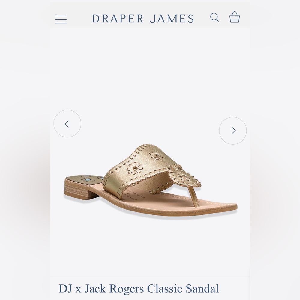 NIB Draper James x Jack Rogers gold sandals